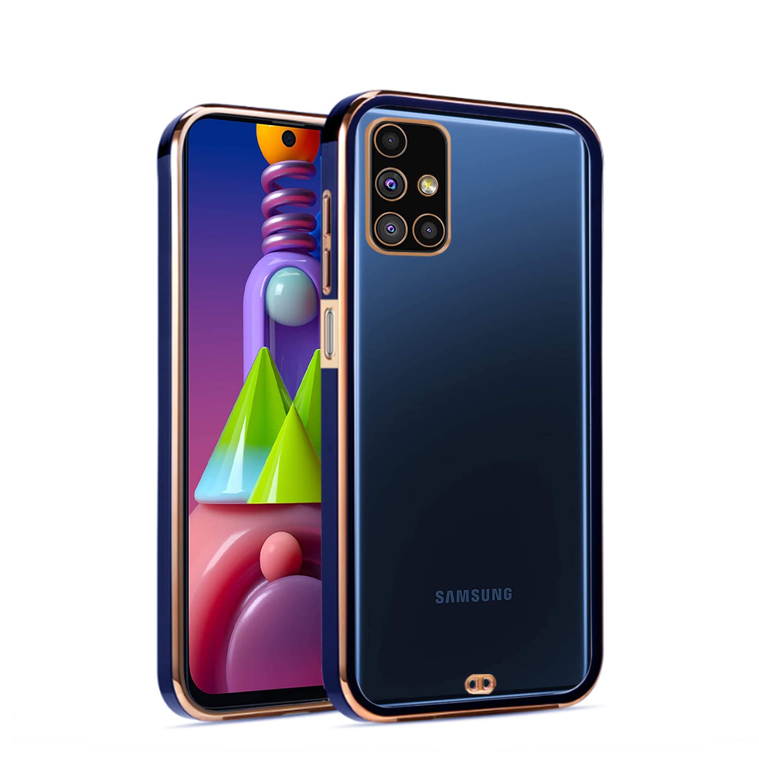 Samsung M51 mobile back cover in blue by Pikkme