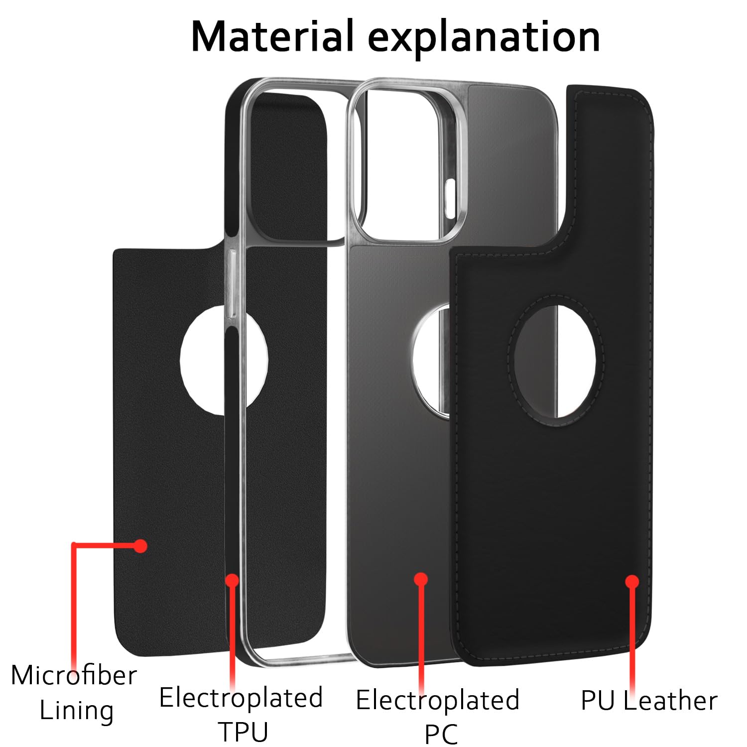 iPhone 12/12 Pro mobile back cover in chrome black by Pikkme – photo 3