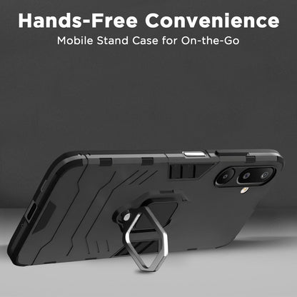Pikkme Samsung Galaxy M16 5G D5 Tough Armor Back Cover (Black)