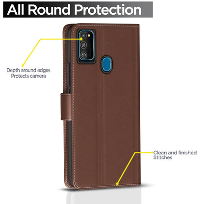 Samsung M30s/M21/M21 2021 Wallet flip cover in tan by Pikkme – photo 4