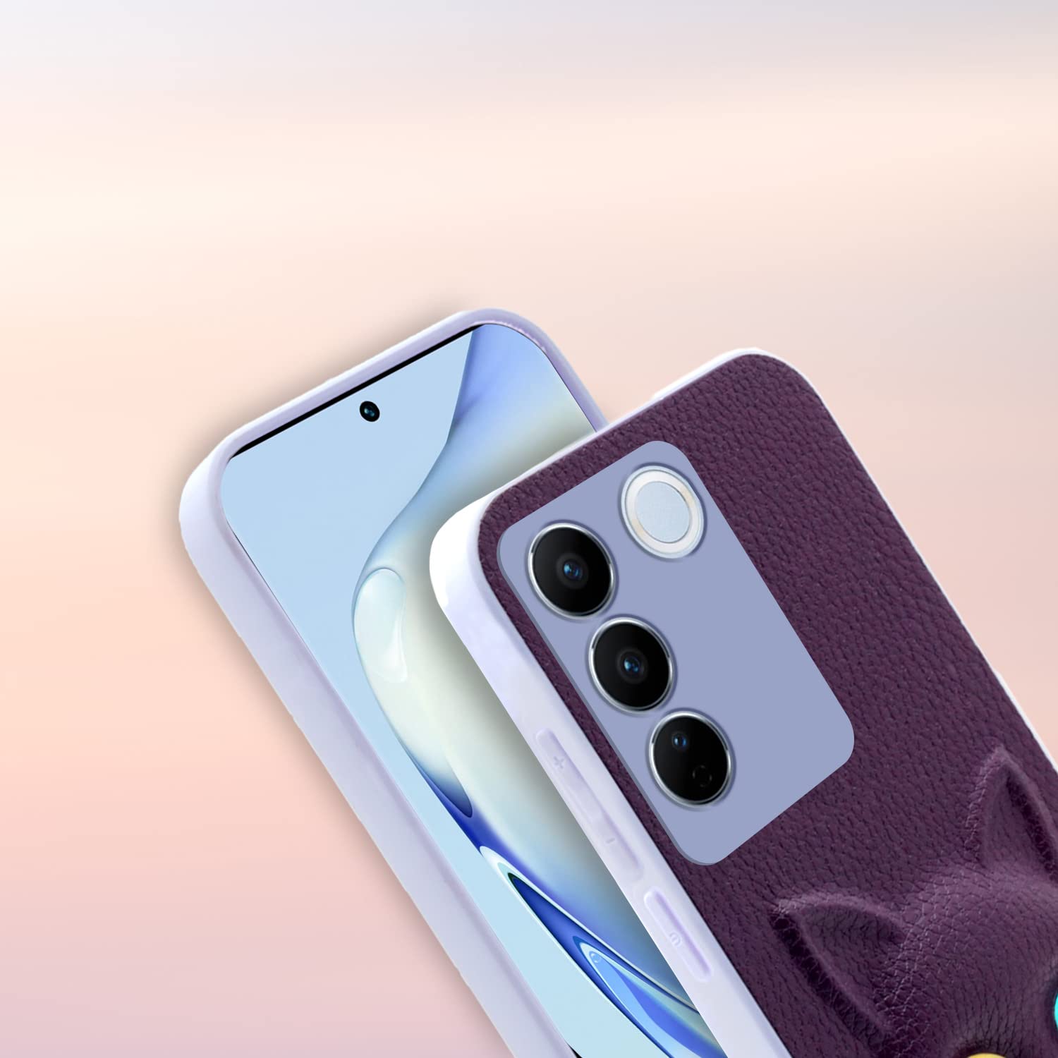 Vivo V27/V27 Pro 5G Cat mobile back cover in purple by Pikkme – photo 7