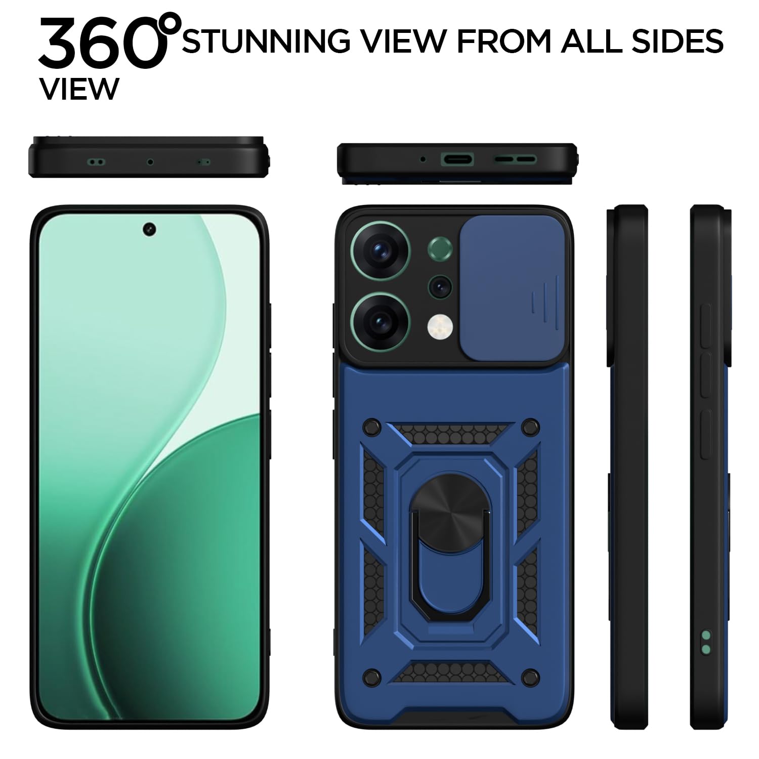 Oppo Reno 14 5G mobile back cover in blue by Pikkme – photo 5