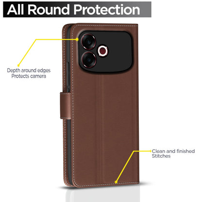 Pikkme tan Wallet flip cover for Oppo F33 Pro 5G – photo 4
