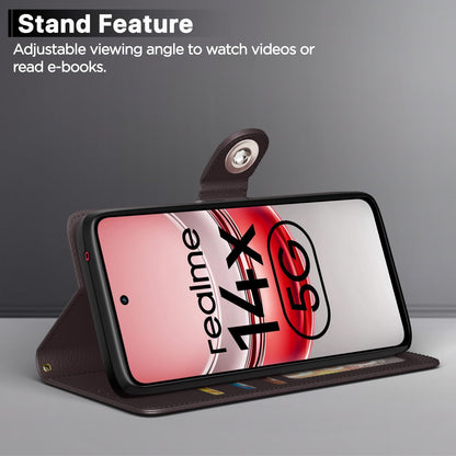 Pikkme Realme Narzo 80x/P3x/14X 5G Button coffee wallet flip cover – photo 3