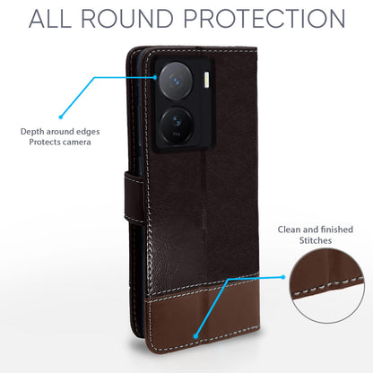 iQOO Z7/Z7s 5G Magnetic wallet flip cover in coffee & brown by Pikkme – photo 4