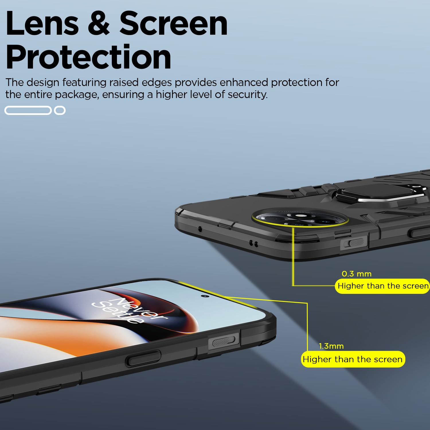 Pikkme OnePlus 11R 5G D5 Tough Armor Back Cover | Black