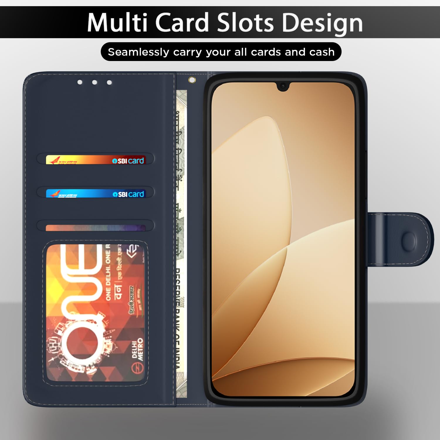 Blue Wallet mobile flip cover for Oppo A6c – Pikkme – photo 5