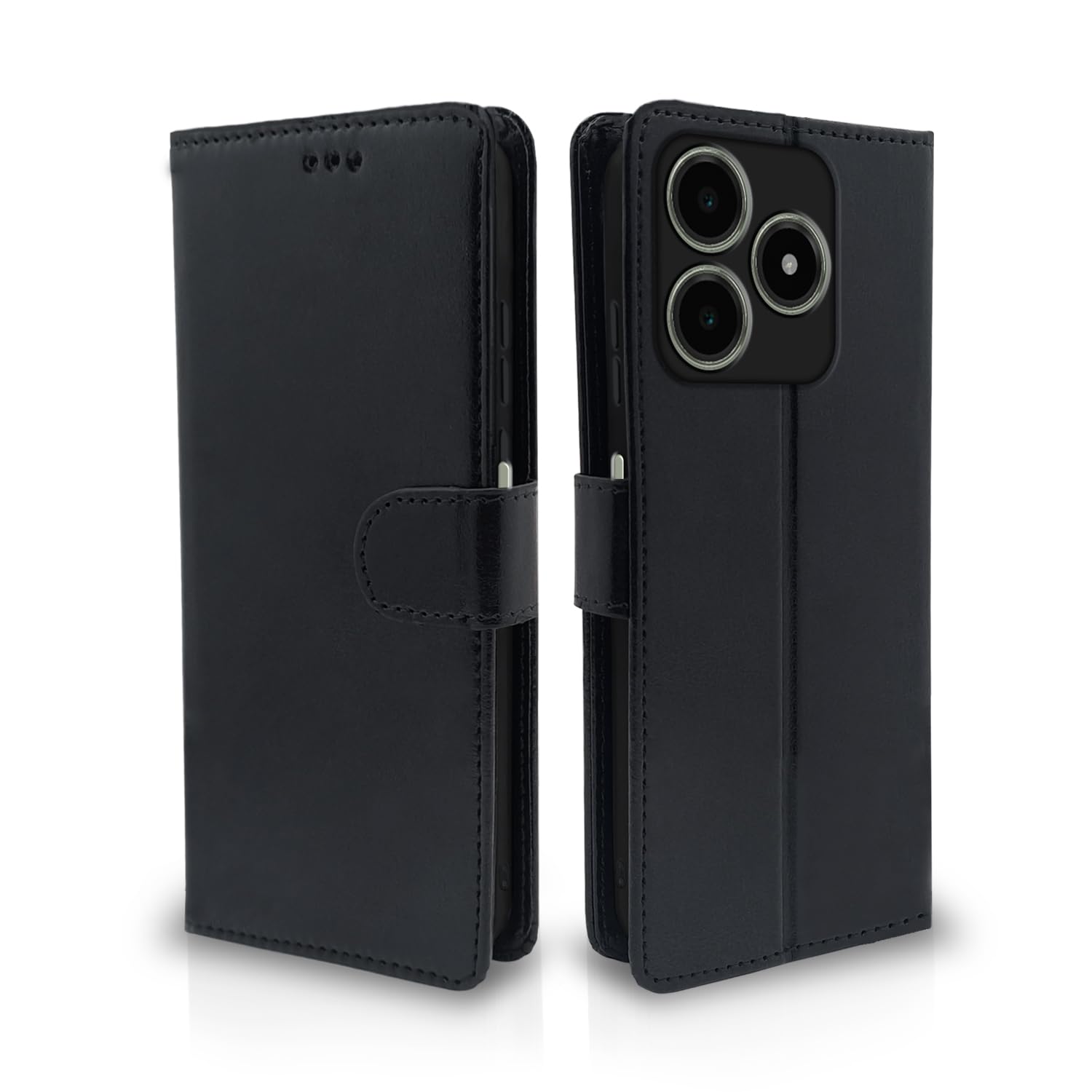 Realme C63 4G Wallet wallet flip cover in black by Pikkme