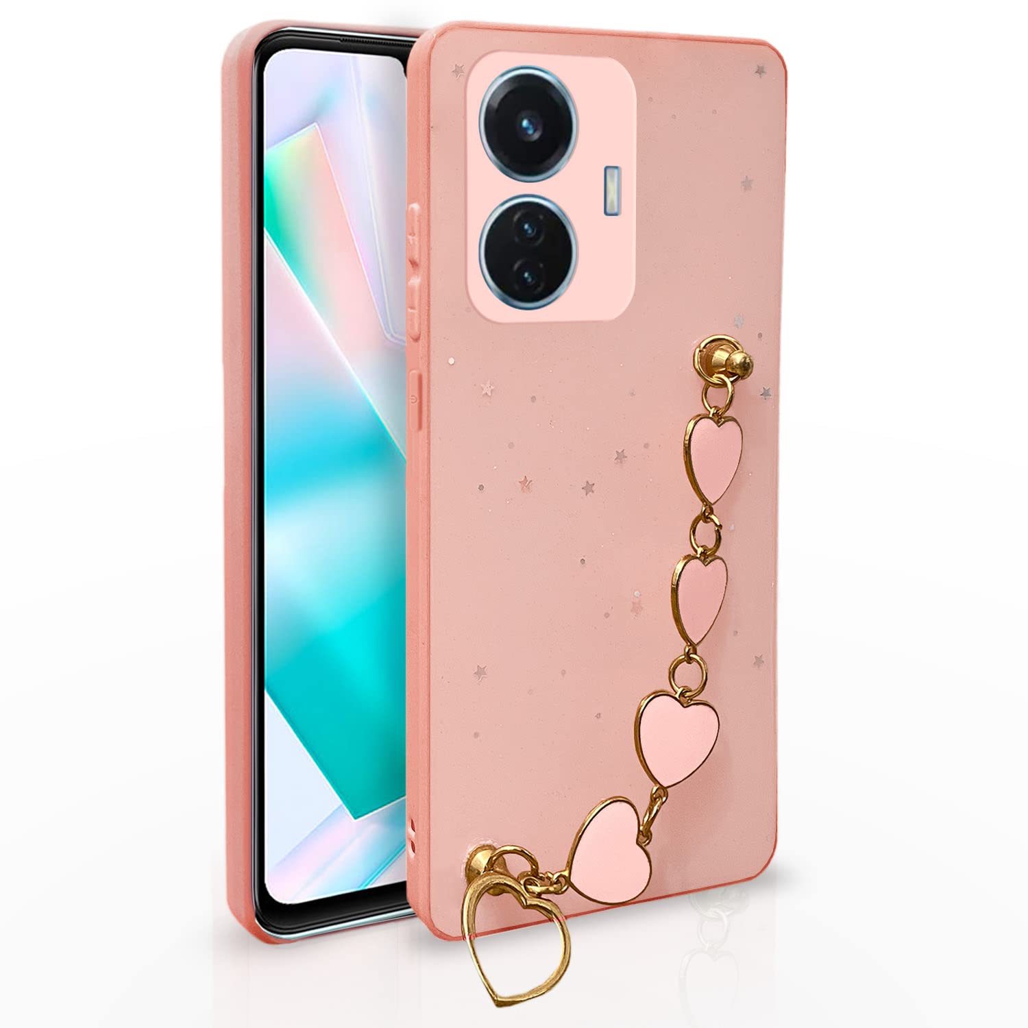 Pikkme pink Chain back cover for Vivo T1 Pro/iQOO Z6 Pro 5G