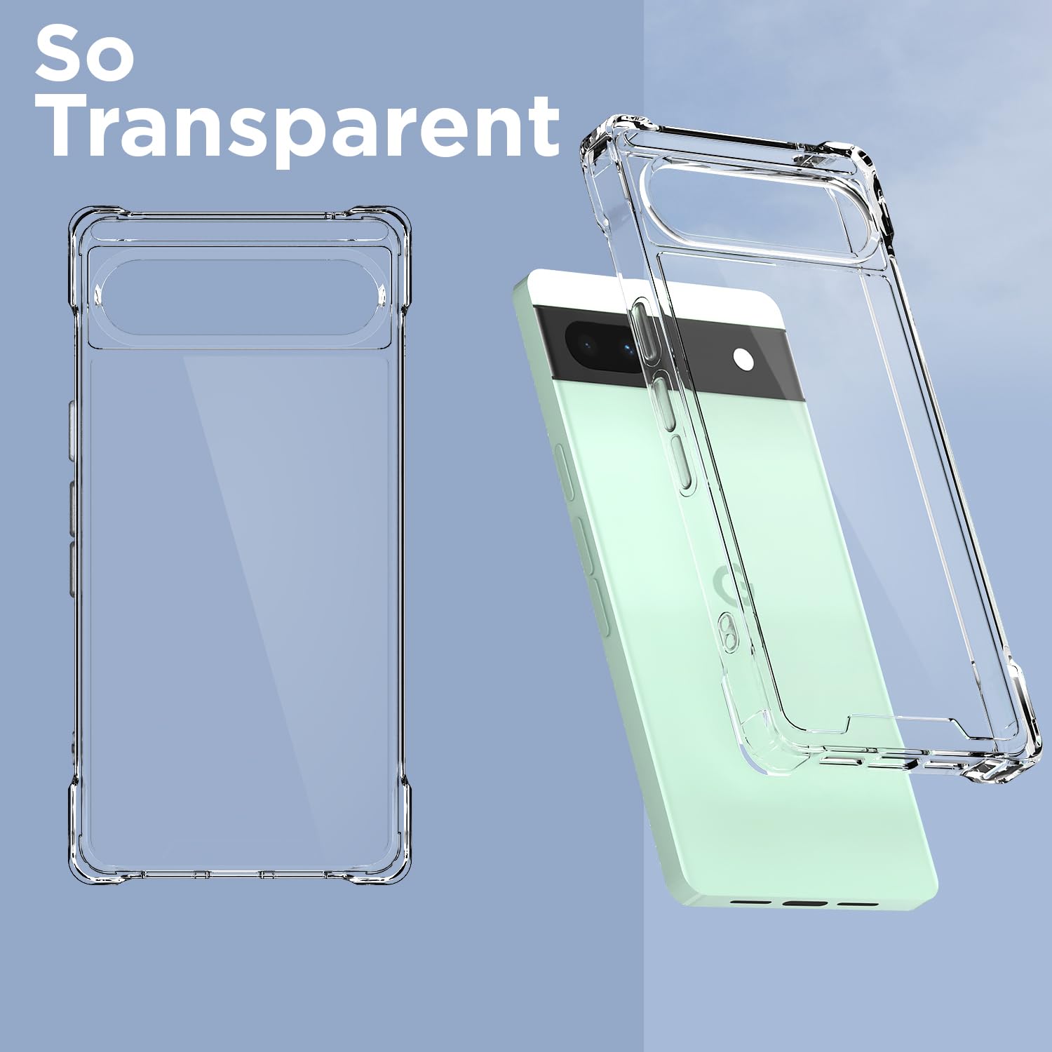 Transparent PC-TPU mobile cover for Google Pixel 6A 5G – Pikkme – photo 2