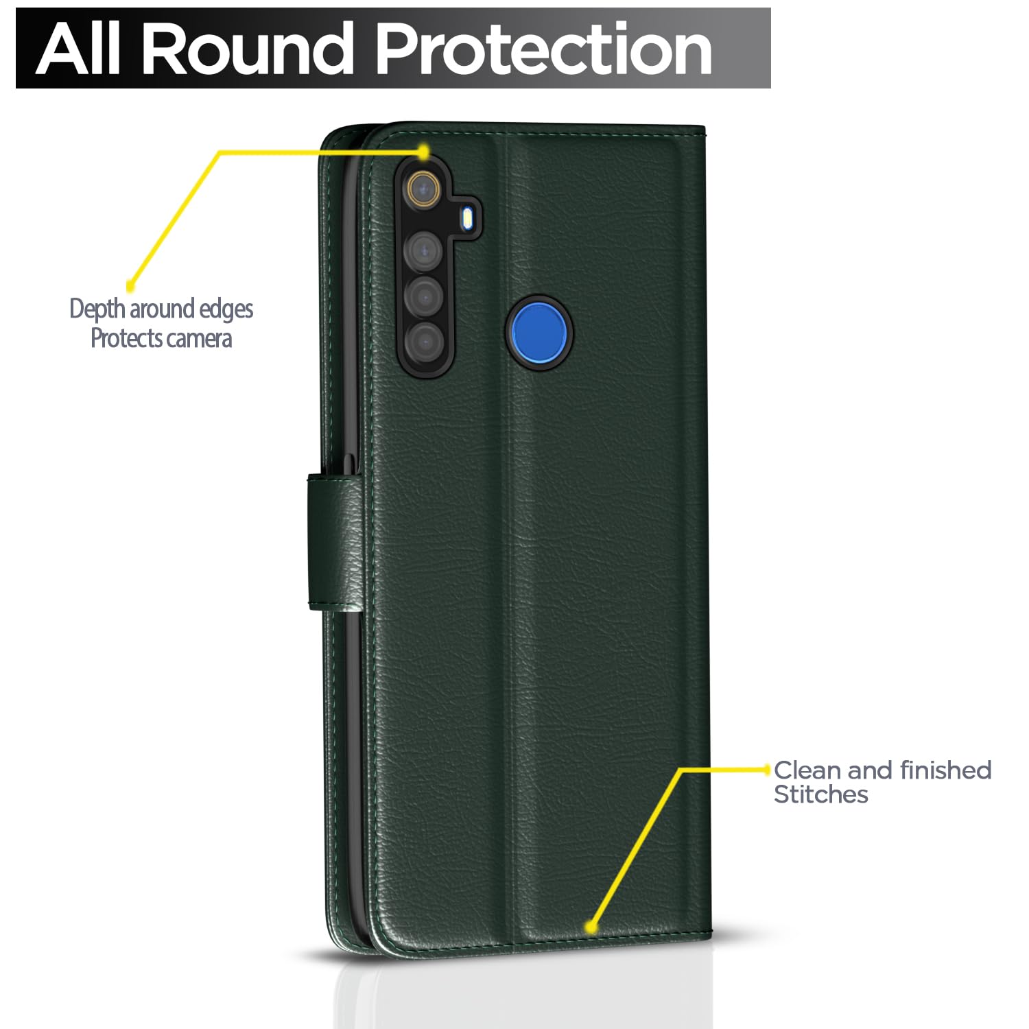 Pikkme Realme 5i/5/5s/Narzo 10 Wallet green flip case – photo 4