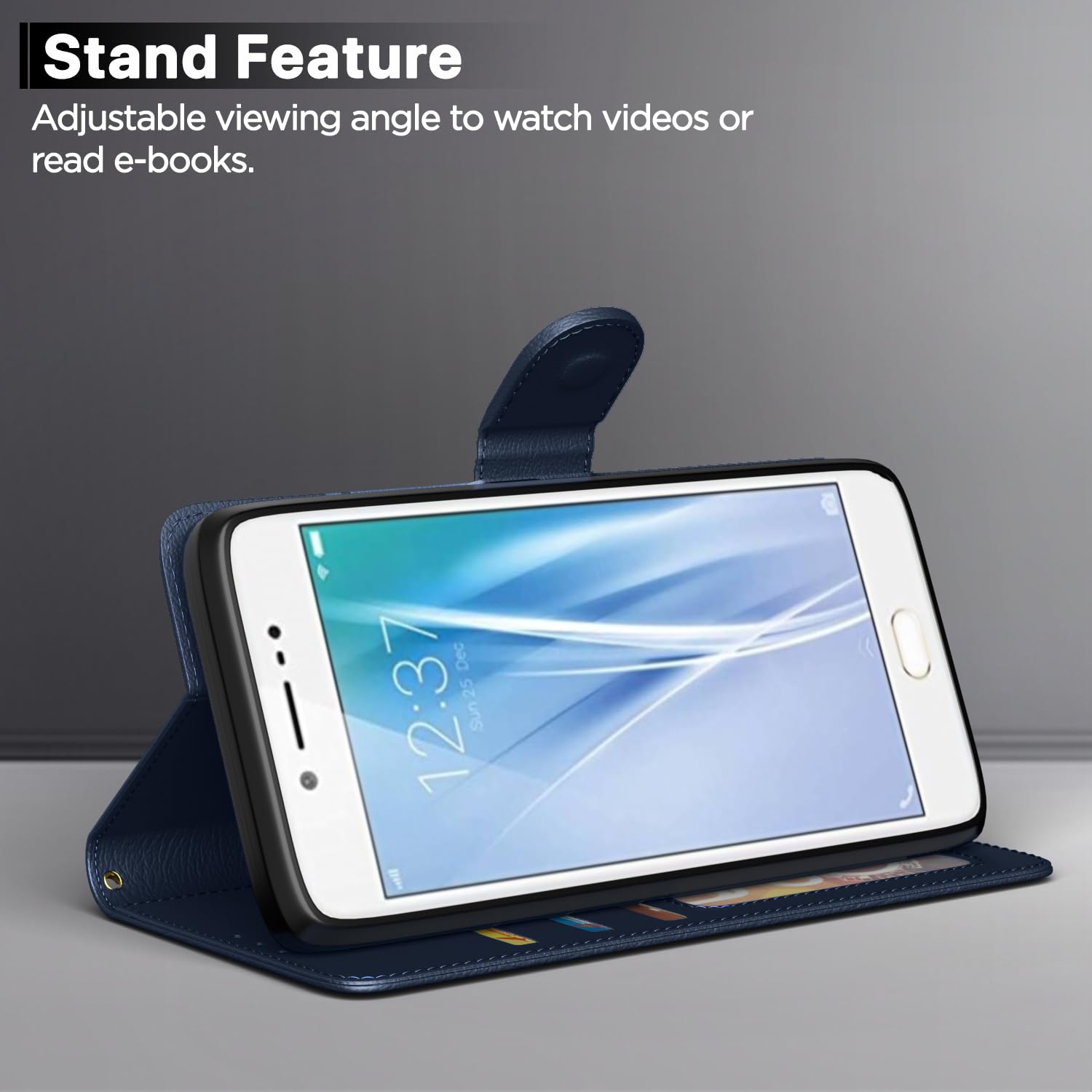 Pikkme blue Wallet mobile flip cover for Vivo V5/V5S/Y66/Y67 – photo 3