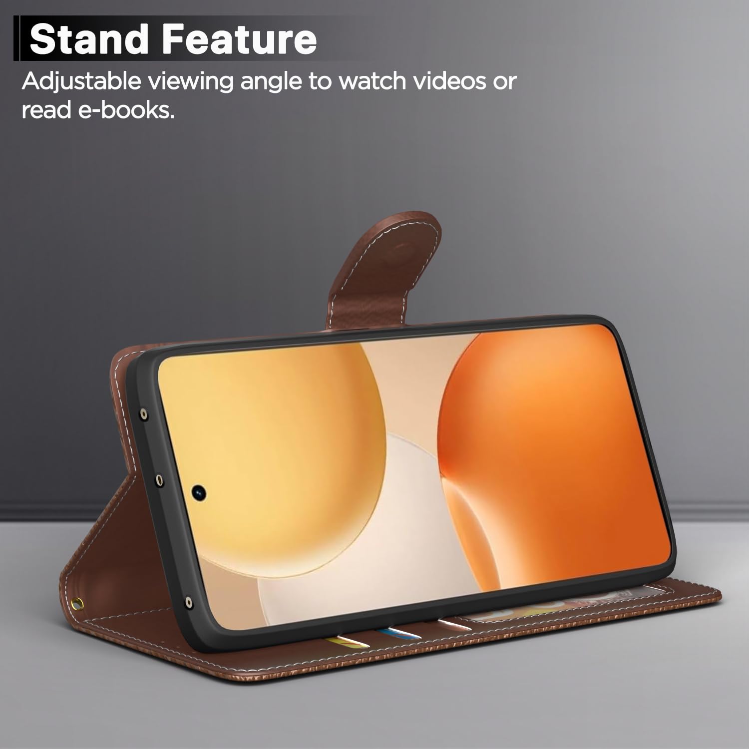 Realme P4 Pro 5G flip cover in tan by Pikkme – photo 3