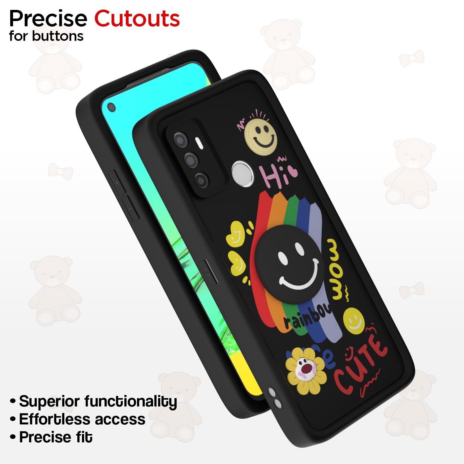 Pikkme black mobile back cover for Oppo A53 – photo 6