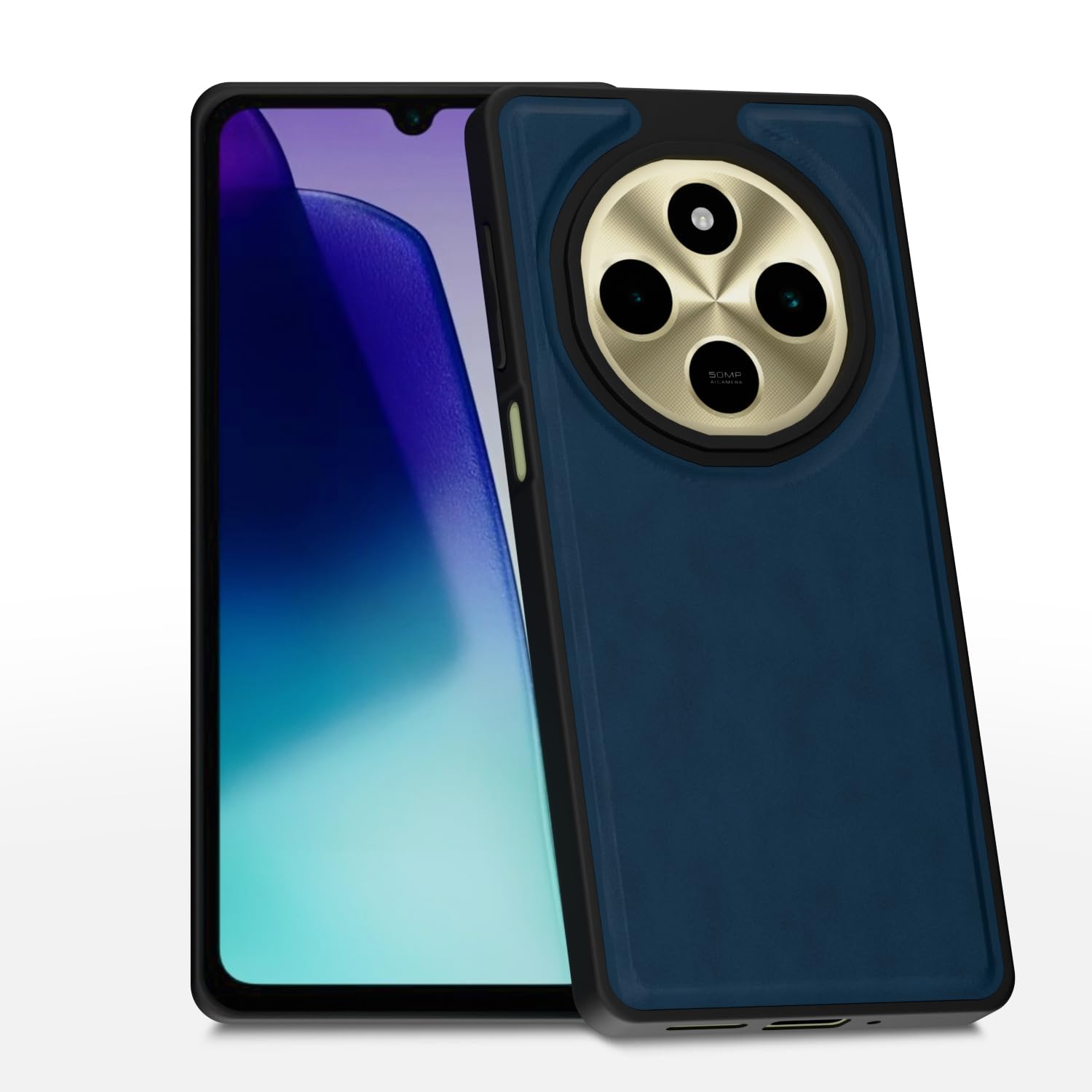 Redmi A4/14C/Poco C75 5G Leather mobile cover in blue by Pikkme