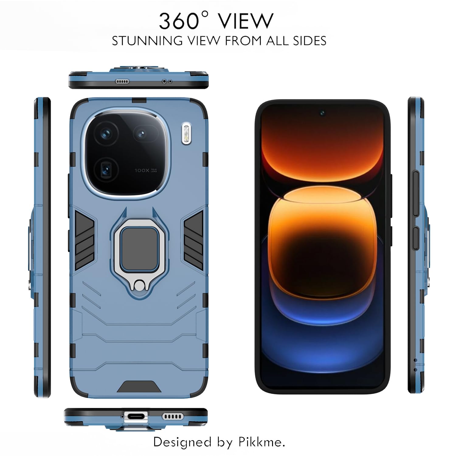 Pikkme iQOO 12 5G D5 Tough Armor Back Cover | Blue