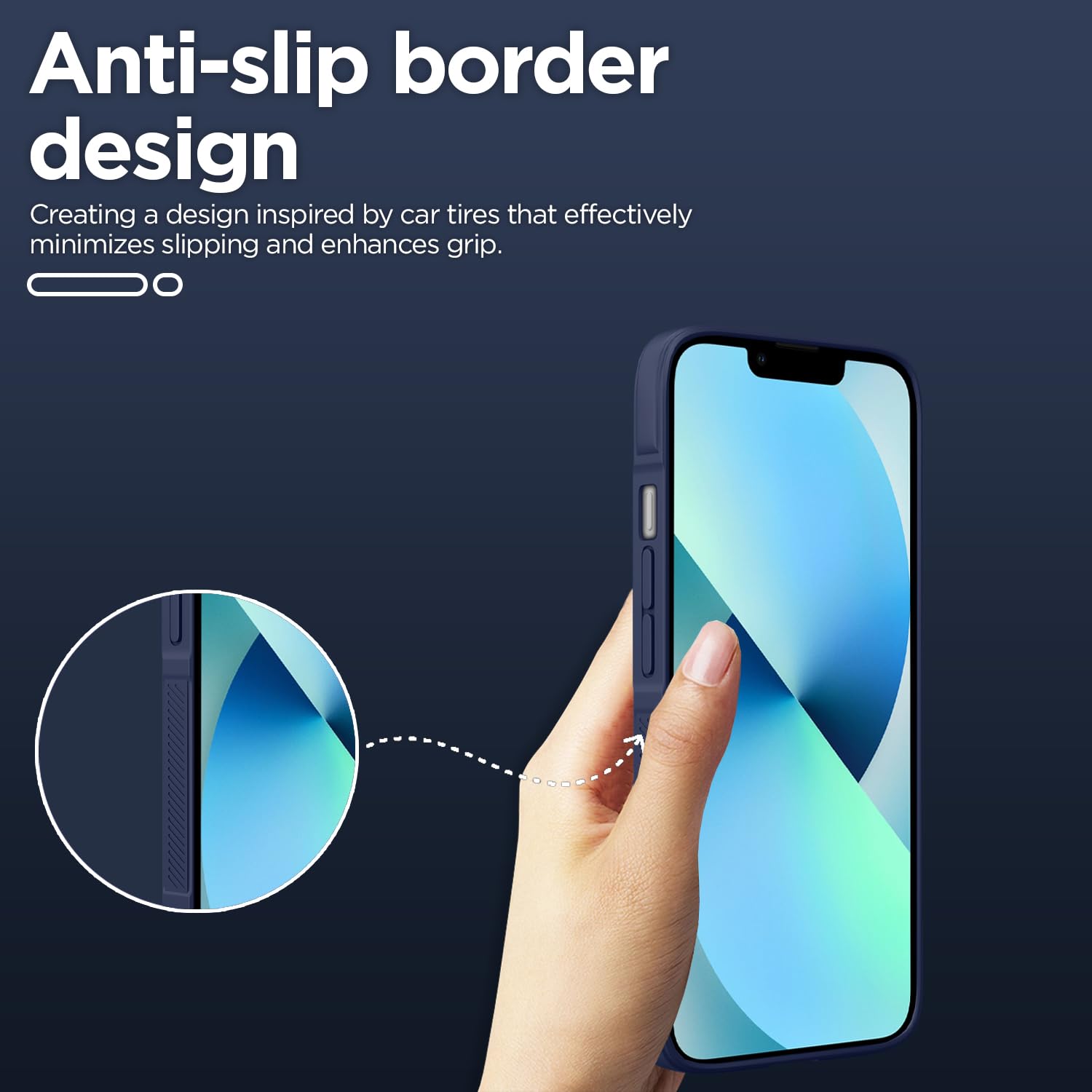 Pikkme iPhone 13 ZigZag Soft matte Liquid Silicone Back Cover (Blue)