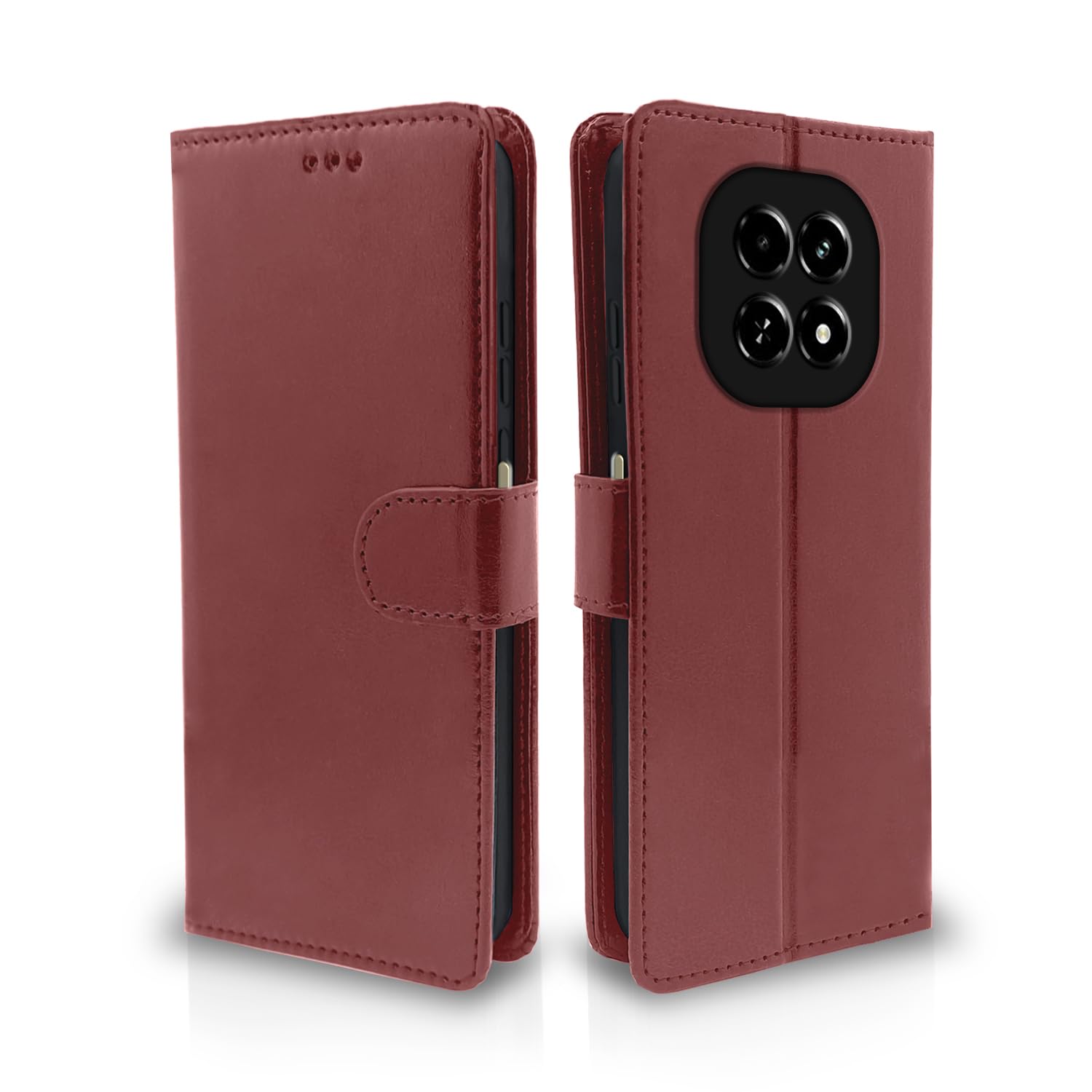 Realme C63 5G flip cover in brown by Pikkme
