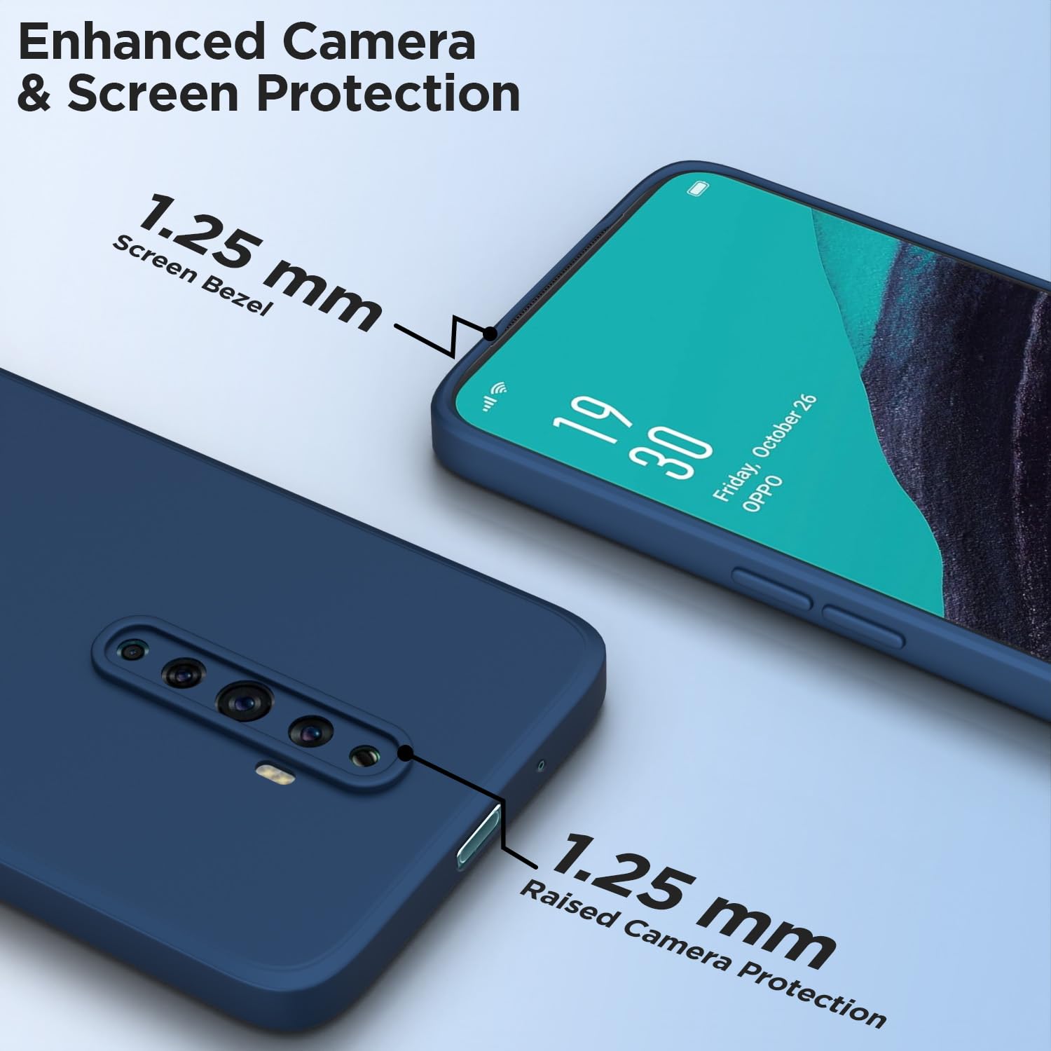 Pikkme Oppo Reno 12F 5G Matte blue back cover – photo 2