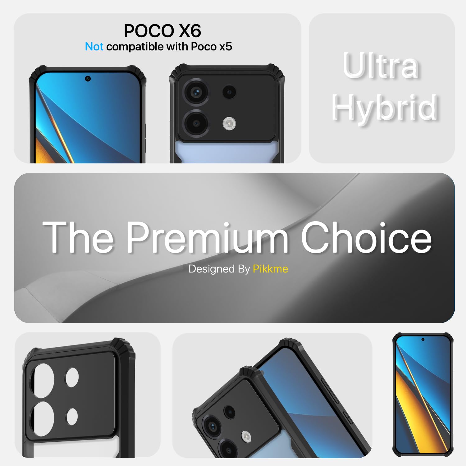 Pikkme Poco X6 5G Clear black mobile cover – photo 3
