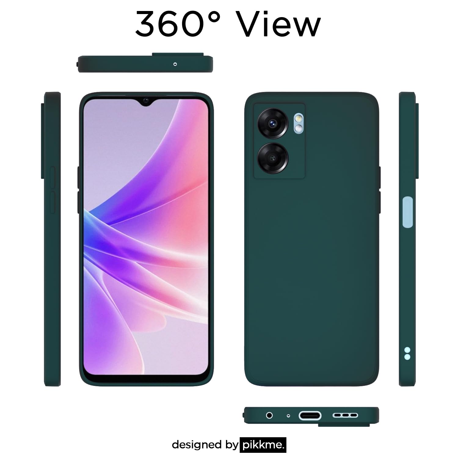 Pikkme  Oppo K10 5G Soft Matte Silicone Shockproof Case (Green)