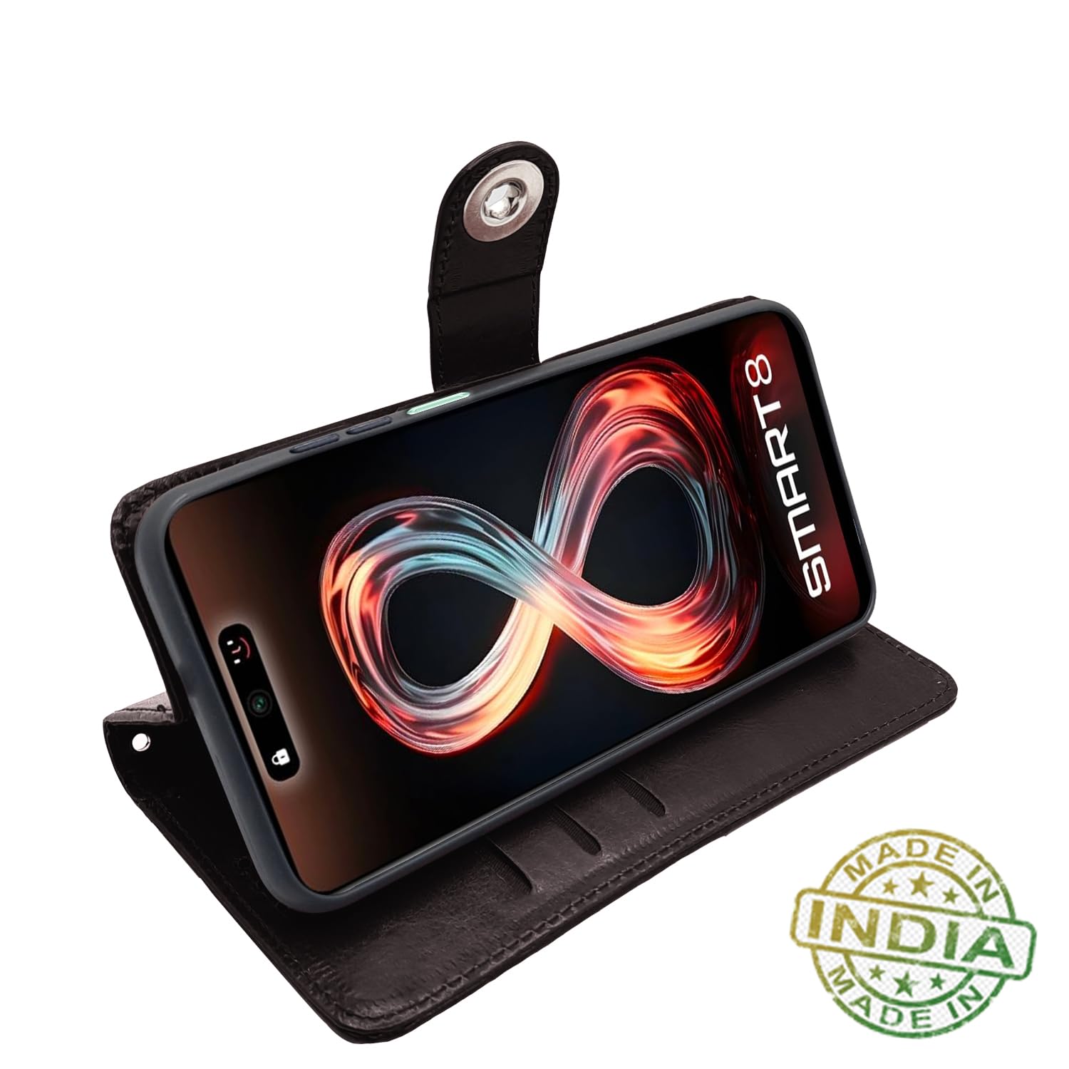 Infinix Smart 8 wallet flip cover in coffee by Pikkme – photo 5
