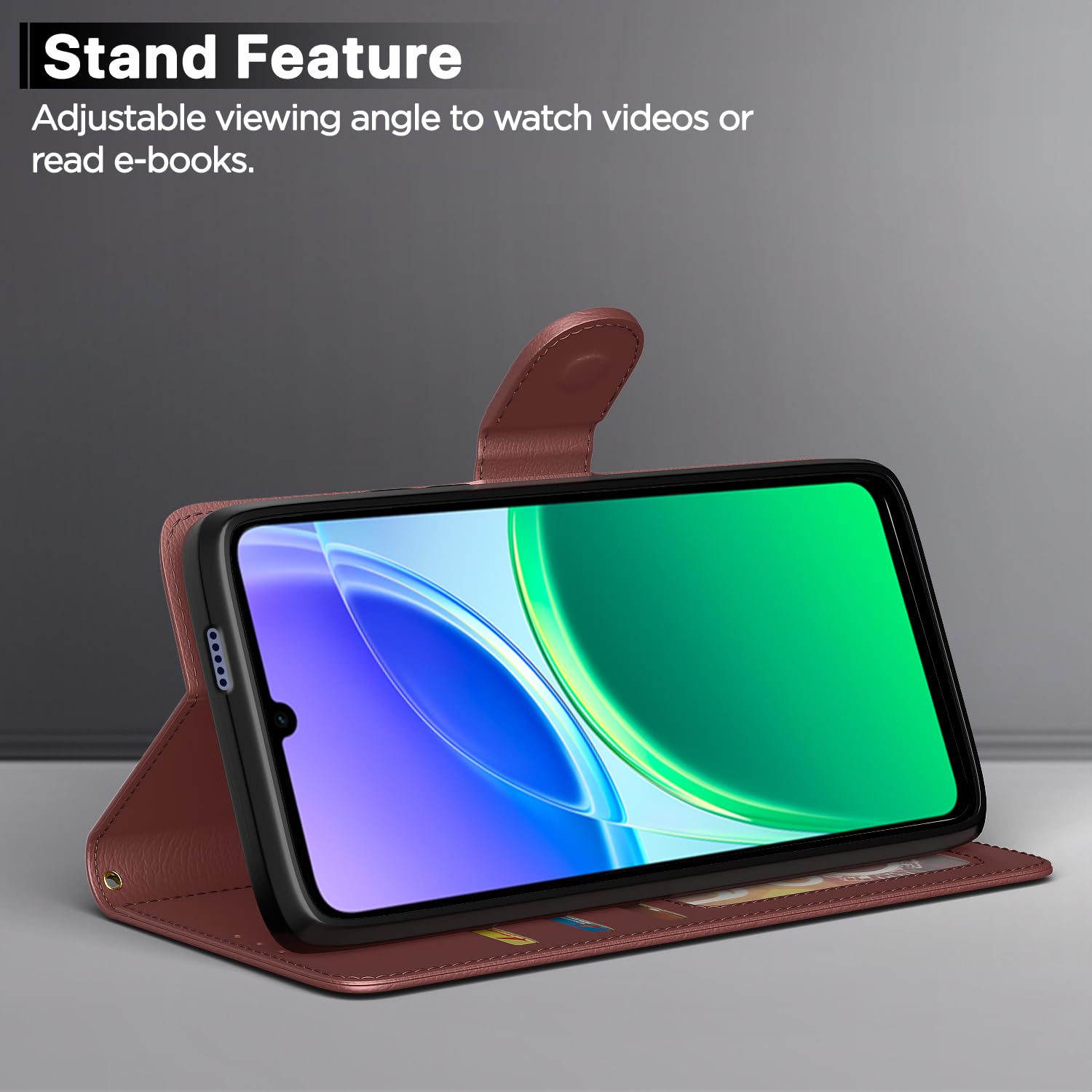 Pikkme brown Wallet flip case for Vivo Y11/T5 Lite 5G – photo 3
