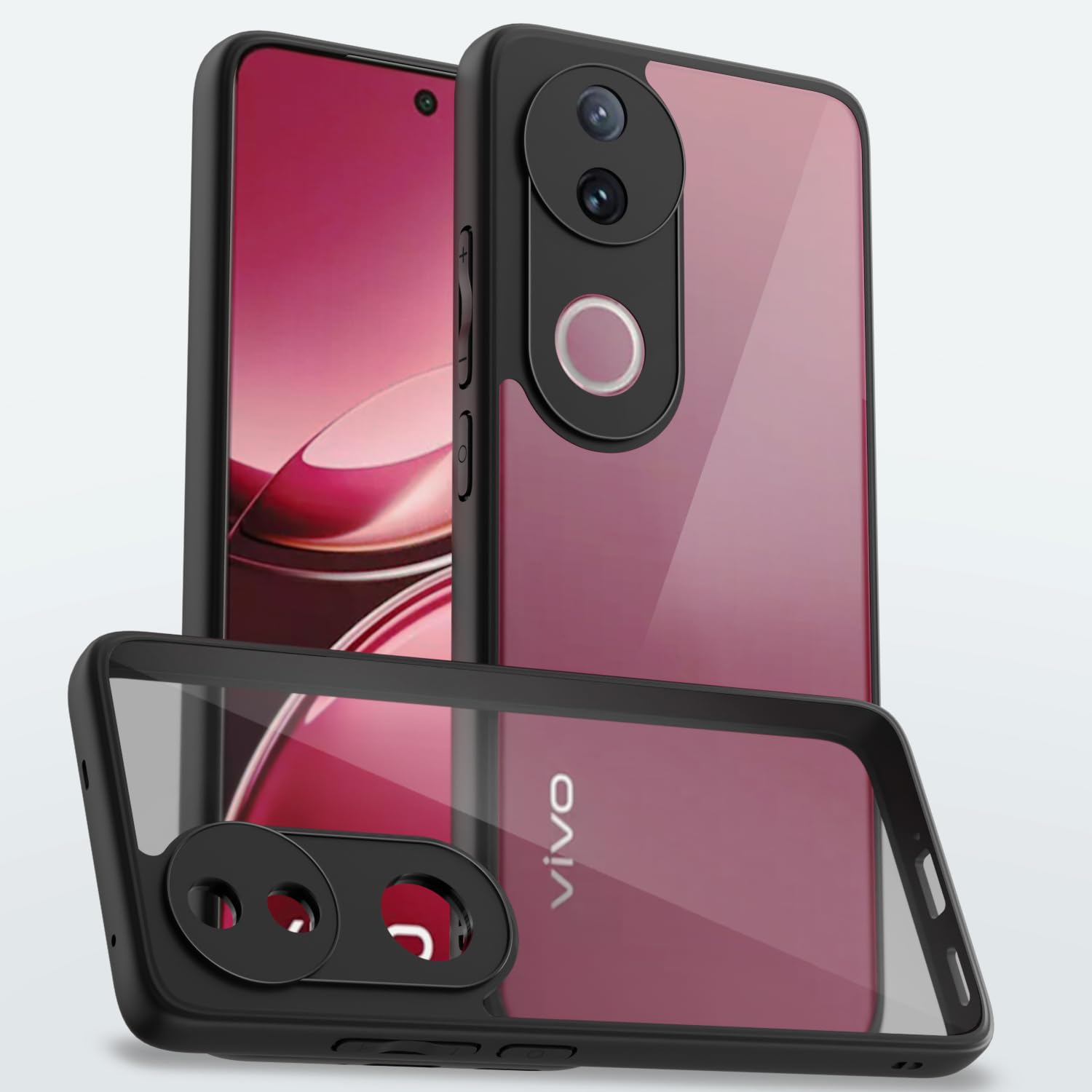 Pikkme black Hybrid back cover for iQOO Z10R/Vivo V50/V50e/Vivo T4R 5G