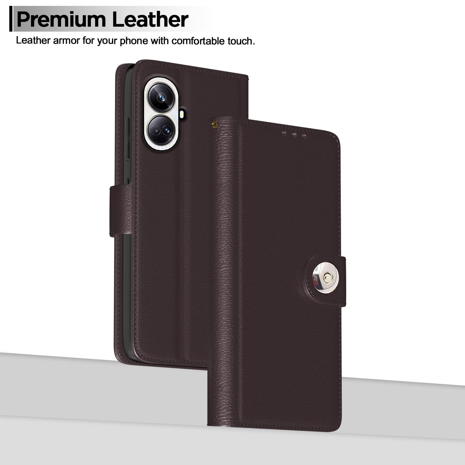 Pikkme coffee Button mobile flip cover for Realme 10 Pro Plus 5G – photo 2