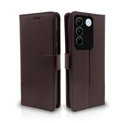 Pikkme Vivo V27 / V27 Pro 5G Vintage Flip Cover | Coffee