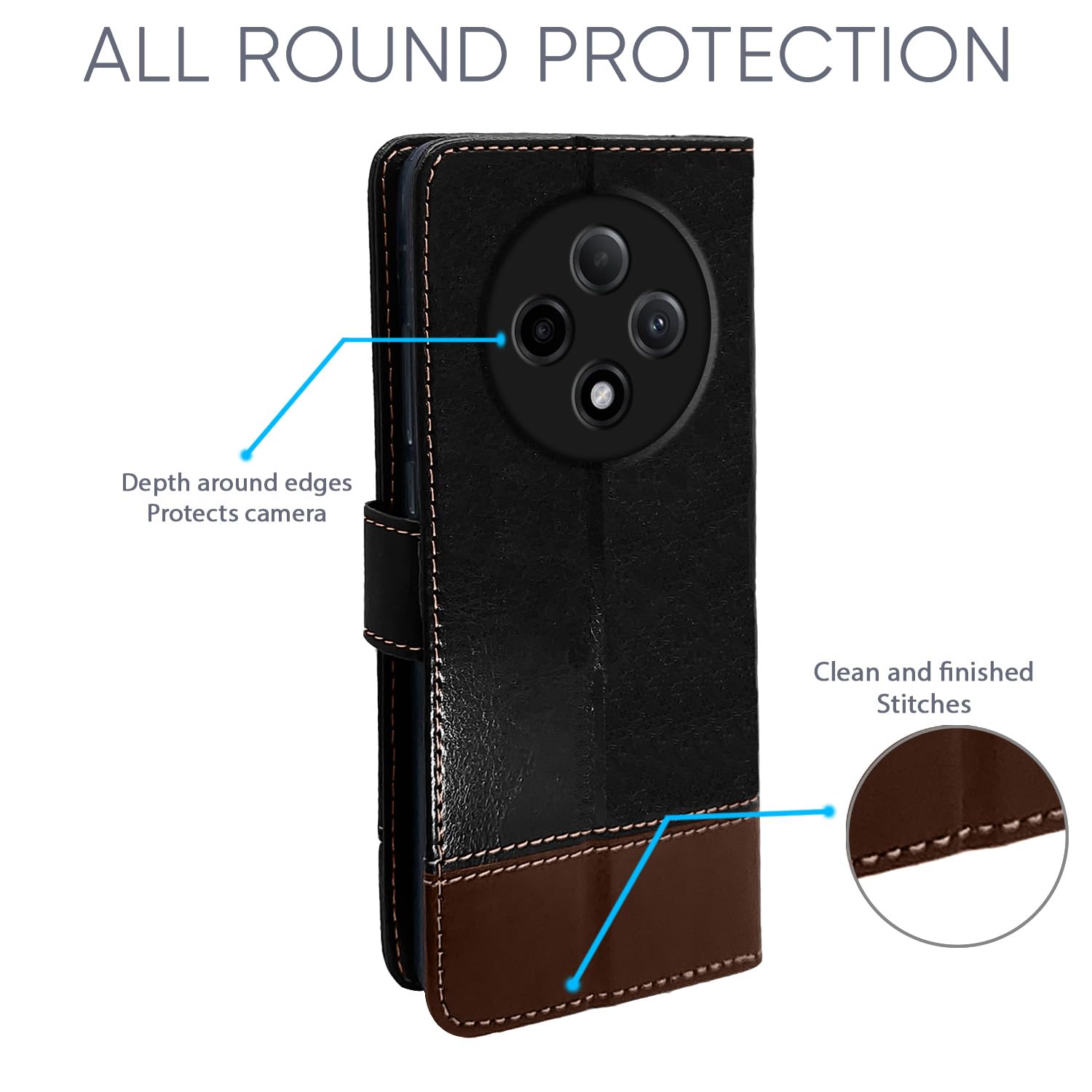 Pikkme Oppo F27 Pro Plus 5G Magnetic black & brown flip case – photo 2