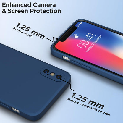 Pikkme iPhone X/XS Soft Matte Liquid Silicone Slim Back Cover | Blue