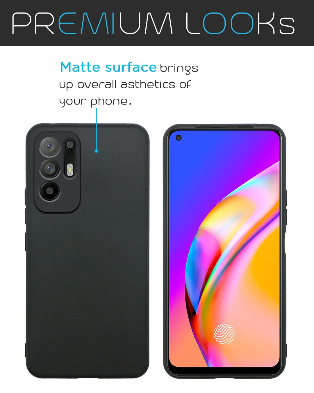 Black Matte back cover for Oppo F19 Pro Plus – Pikkme – photo 4