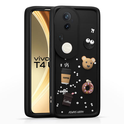 Pikkme black Silicone mobile back cover for Vivo T4 Ultra 5G