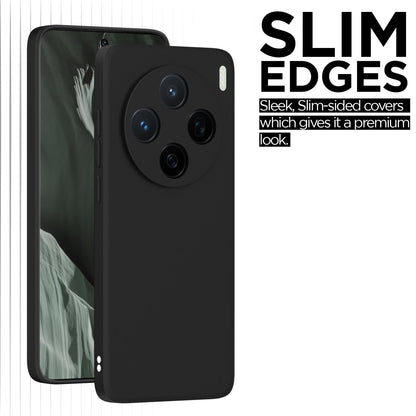 Pikkme Vivo X200 5G Liquid Silicone Back Cover (Black)