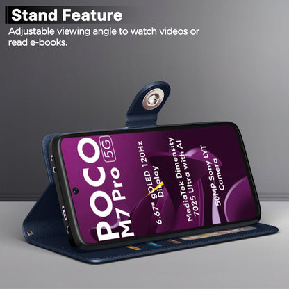 Pikkme blue mobile flip cover for POCO M7 Pro 5G – photo 3