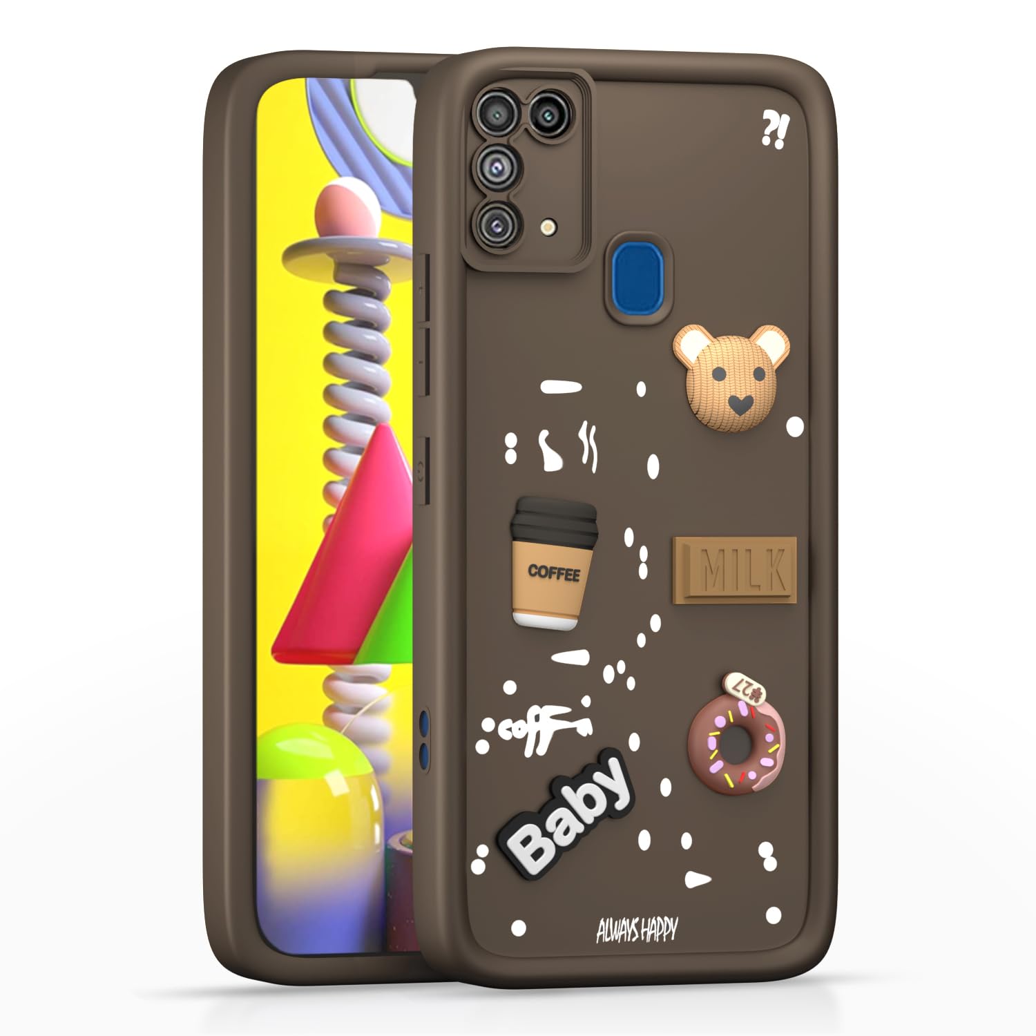 Samsung M31/M31 Prime/F41 back cover in brown by Pikkme