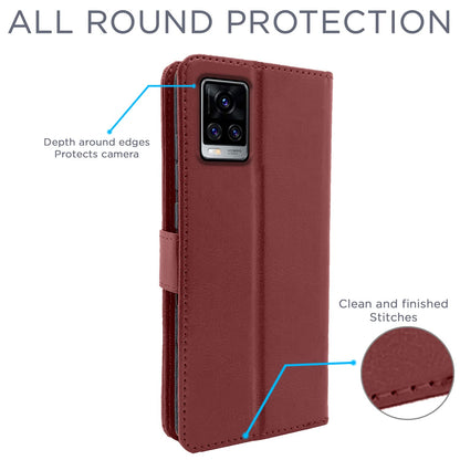 Vivo V20 Pro flip case in brown by Pikkme – photo 4