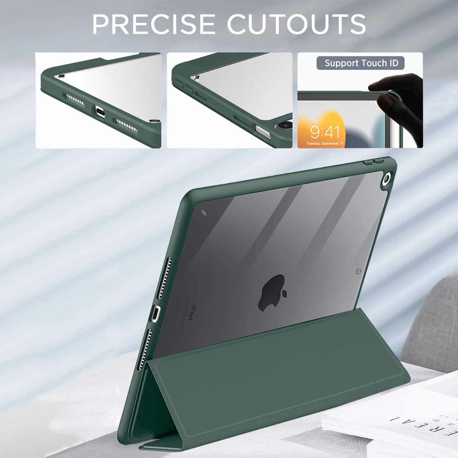 Pikkme iPad dark green wallet flip cover – photo 3