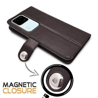 Coffee Button wallet flip cover for Vivo V30 5G – Pikkme – photo 4