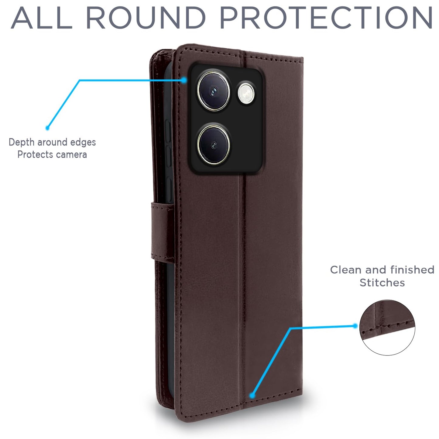 Pikkme Vivo Y200 Pro 5G Vintage Back Cover (Coffee)