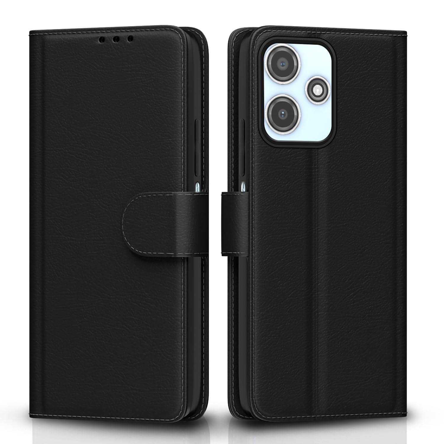 Pikkme Redmi 12/Poco M6 Pro 5G black mobile flip cover