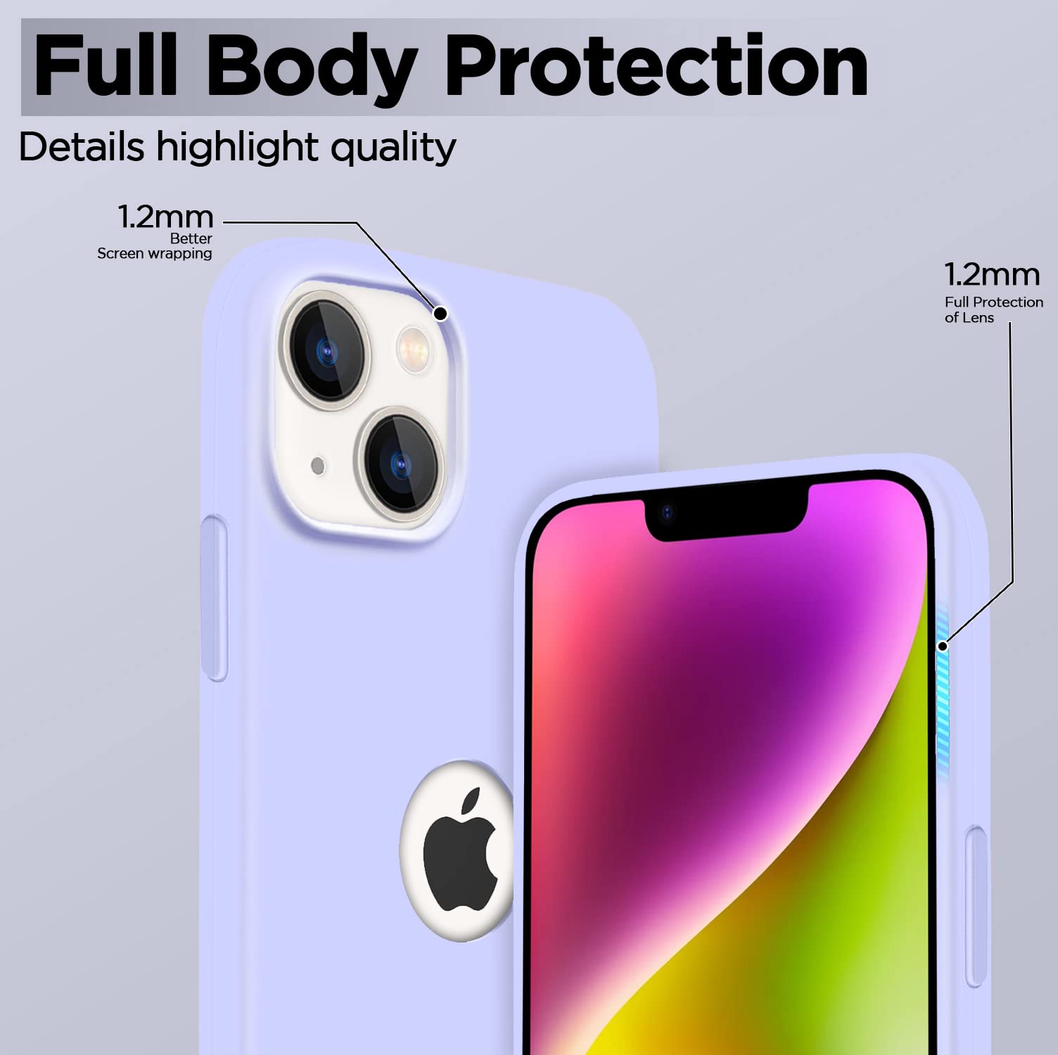 Pikkme iPhone 14 Soft Silicone elegant purple mobile cover – photo 3