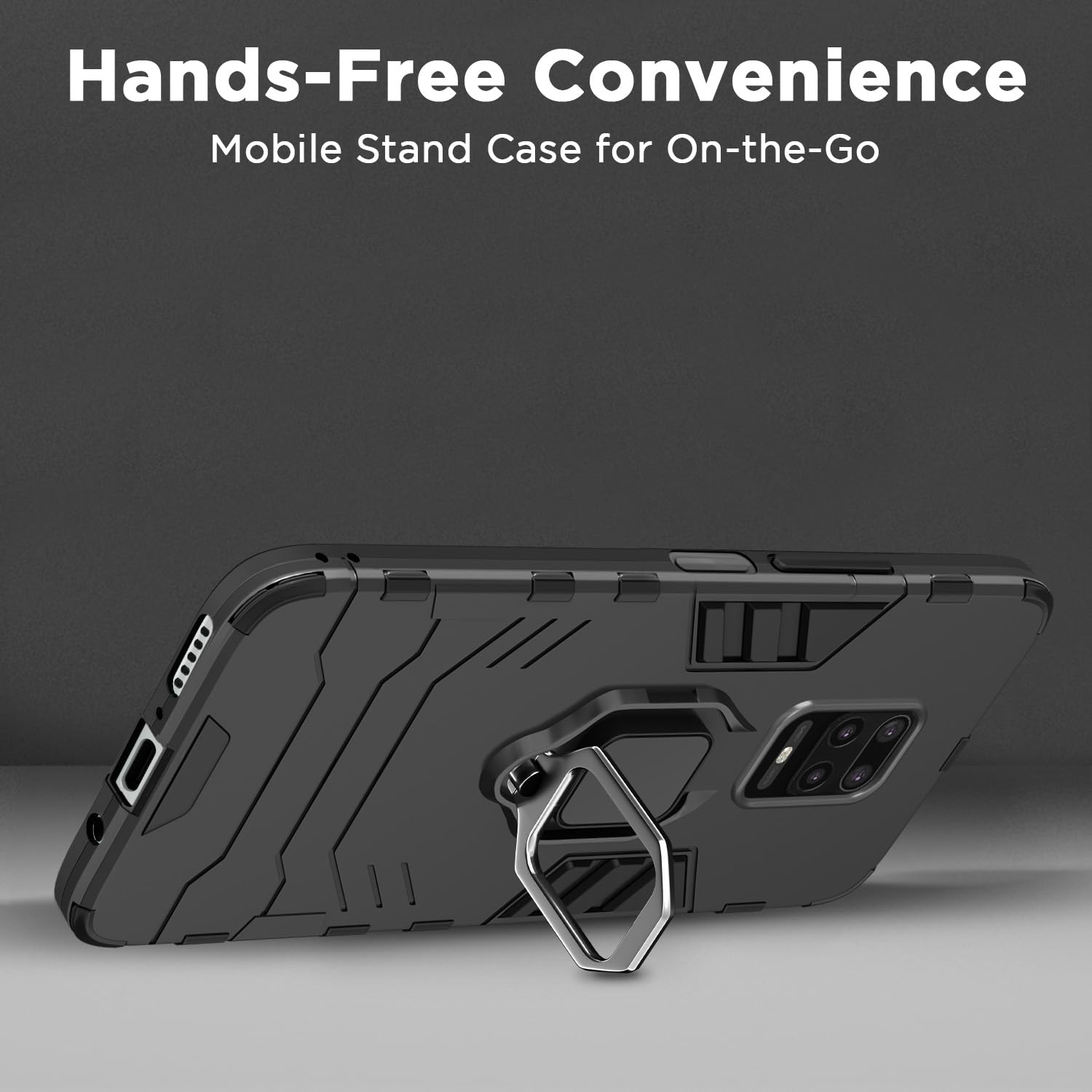 Pikkme Redmi Note 10 Lite/Redmi Note 9 Pro/Note 9 Pro Max D5 Tough Armor Back Cover | Black