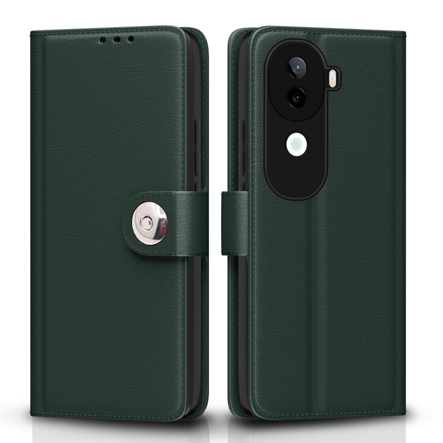Green Button flip cover for Vivo V40e/iQOO Z9s 5G – Pikkme