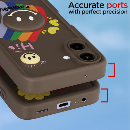 Samsung F70e 5G/M07/F07/A07/A07 5G Smile Rainbow back cover in brown by Pikkme – photo 4