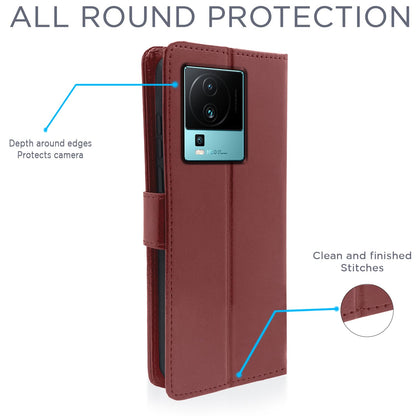 Pikkme brown mobile flip cover for iQOO Neo 7 Pro 5G – photo 4