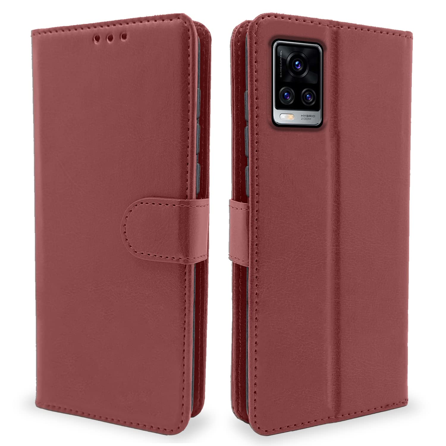 Vivo V20 Pro flip cover in brown by Pikkme