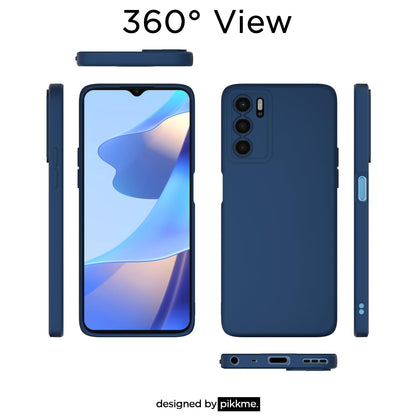Oppo A16 Matte mobile back cover in blue by Pikkme – photo 3