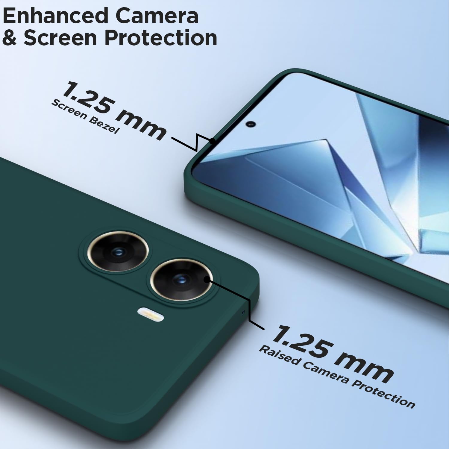 Pikkme Vivo V29e 5G  Soft Matte Silicone Shockproof Case (Green)